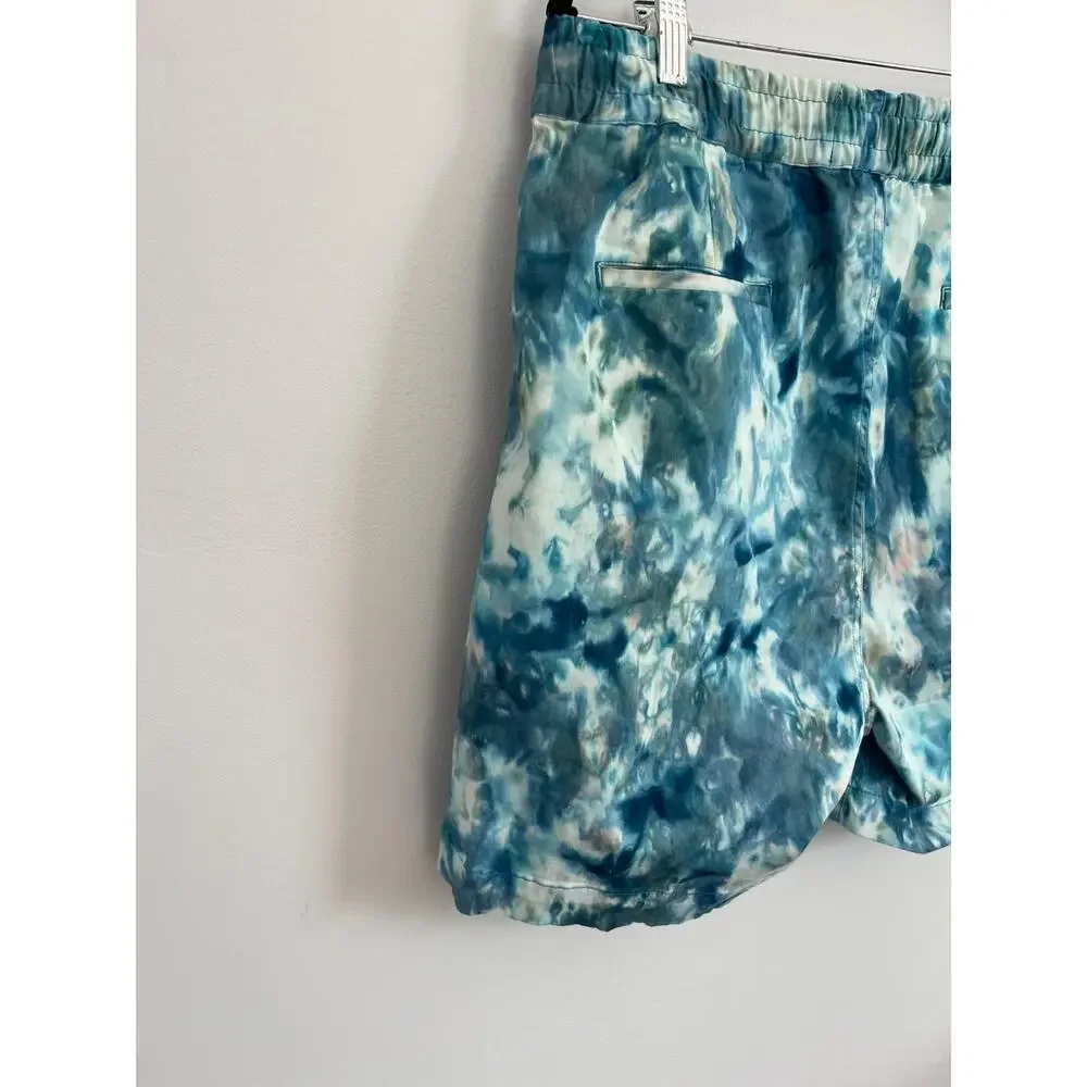 Corridor Swim Trunks Men L Blue Tie Dye Elastic Waist Mesh Lined Shorts - Picture 5 of 8
